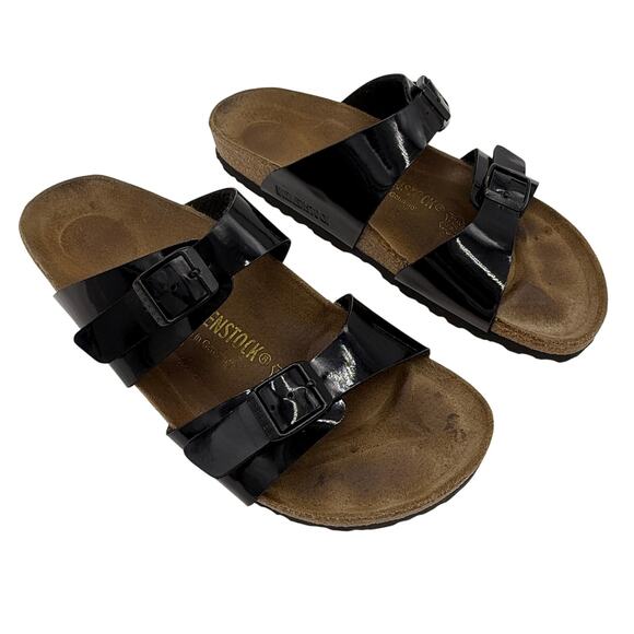 Birkenstock Shoes - Birkenstock Ibiza Two Strap Black Patent Birk Flor Sandals Sz 39 EU / 8 US Women
